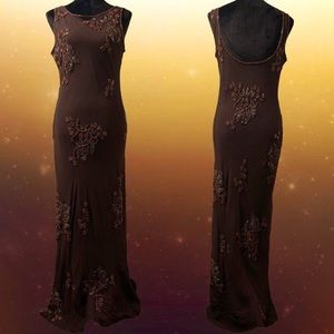 90s Vintage Beaded Floor Length Evening Gown